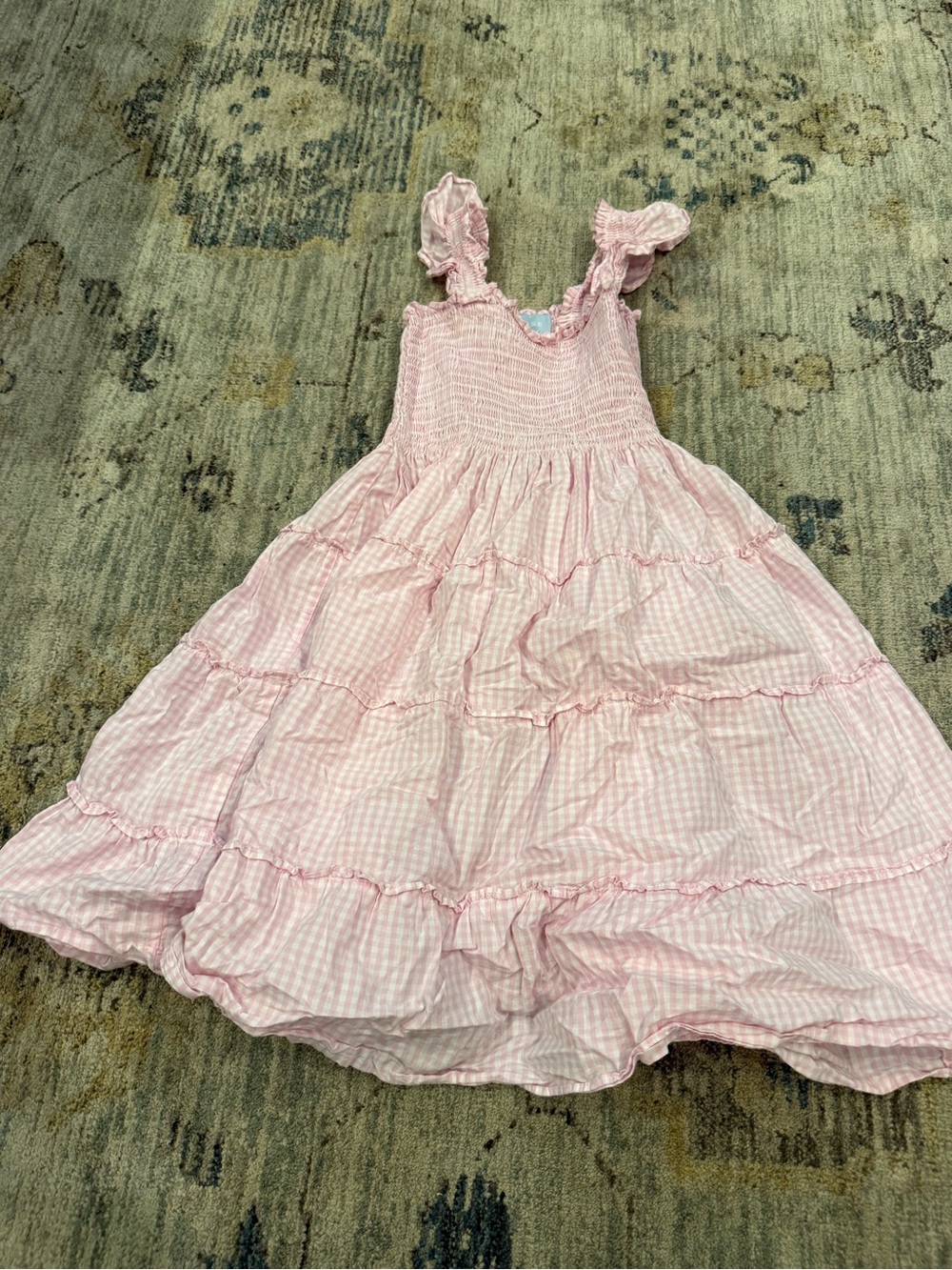 Hill House Pink Gingham Ruffle-Strap Tiered Sundress